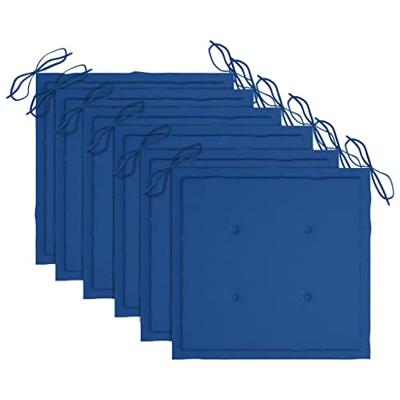 Tuinstoelen 6 st met kussens massief teakhout