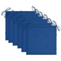 Tuinstoelen 6 st met kussens massief teakhout - thumbnail