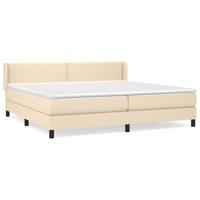 Boxspring met matras stof crèmekleurig 200x200 cm - thumbnail
