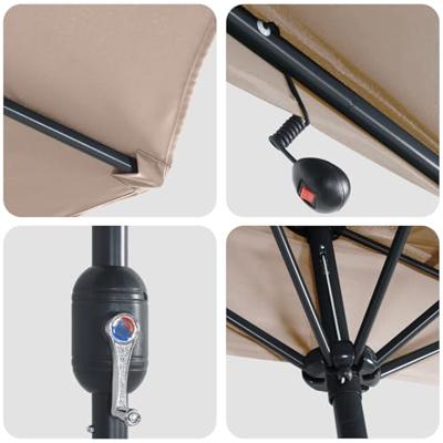 Tuinparasol Taupe 294 x 150 x 224 cm Stof