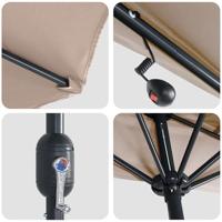 Tuinparasol Taupe 294 x 150 x 224 cm Stof - thumbnail