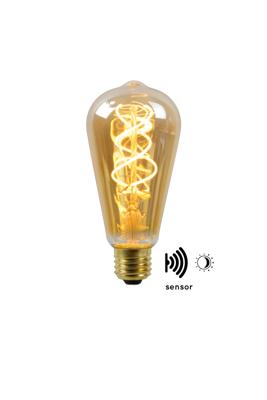Lucide ST64 TWILIGHT SENSOR - Filament lamp - Ø 6,4 cm - LED - E27 - 1x4W 2200K - Dag/nacht sensor - Amber