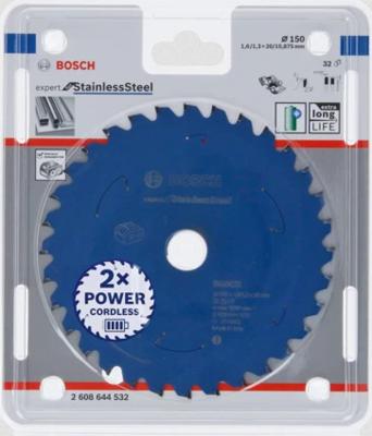 Bosch Accessoires Expert for Stainless Steel cirkelzaagblad voor accuzagen 150x1,6/1,3x20 T32 - 1 stuk(s) - 2608644532 - 2608644532