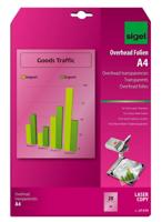 Sigel LF619 Folie voor overheadprojectoren DIN A4 Laser (zwart/wit), Kopiëren (zwart/wit), Laser (kleur), Kopiëren (kleur) Transparant 20 stuk(s) - thumbnail