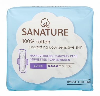 Sanature 100% Katoen Maandverband Super Sanature 100% Katoen Maandverband Super