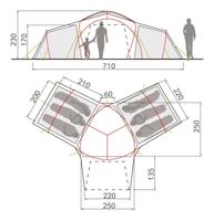 Vaude Badawi Long 6P Familietent Sand 060 - thumbnail