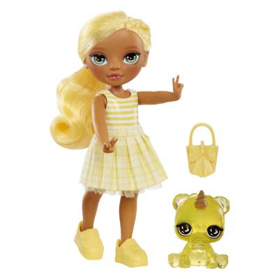 Rainbow High Littles - pop van 15 cm + huisdier - geel - vanaf 4 jaar