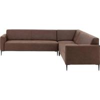 Goossens Bank Key West bruin, micro leer, 3-zits, modern design - thumbnail