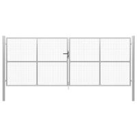Tuinpoort gegalvaniseerd staal 400x150 cm zilver - thumbnail