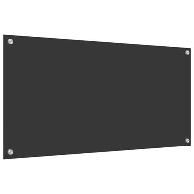VidaXL Keuken spatscherm donkergrijs 100 x 50 cm gehard glas