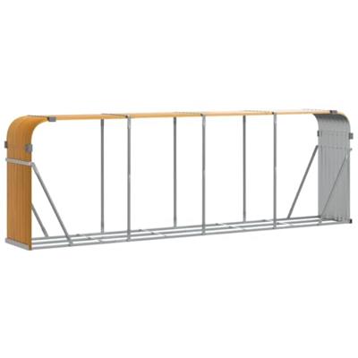 Haardhoutopslag 300x45x100 cm gegalvaniseerd staal houtlook