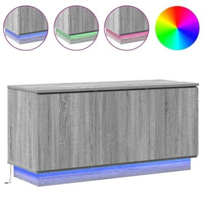 TV-meubel met LED Grijs sonoma 100 x 38 x 49 cm Bewerkt hout