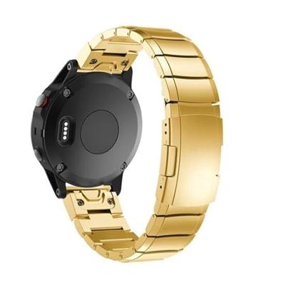 By Qubix - Stainless steel schakelband - Goud - Compatible met Garmin Fenix 8-43mm - Compatible Garmin bandje - Bandbreedte: 20mm