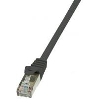 LogiLink CP1023S RJ45 Netwerkkabel, patchkabel CAT 5e F/UTP 0.50 m Zwart Snagless 1 stuk(s) - thumbnail