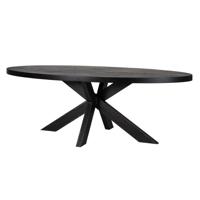 Richmond Ovale Eettafel 'Watson' 235 x 110cm, kleur Zwart - thumbnail