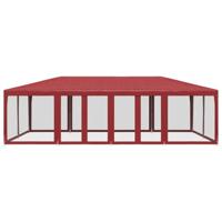VidaXL Partytent met 12 mesh zijwanden 8x4 m hdpe rood - thumbnail