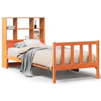 Bed met boekenkast zonder matras massief hout wasbruin 75x190cm - thumbnail