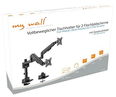 My Wall HL 51-2 L Monitor-tafelbeugel 2-voudig 43,2 cm (17) - 81,3 cm (32) Zwart Draaibaar, Kantelbaar My Wall HL 51-2 L Monitor-tafelbeugel 2-voudig 43,2 cm (17) - 81,3 cm (32) Zwart Draaibaar, Kantelbaar