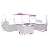 5-delige Loungeset met kussens poly rattan gemengd beige - thumbnail