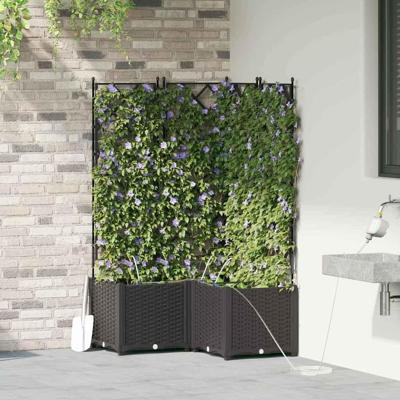 Tuin Bloempot 3 pcs Zwart Staal