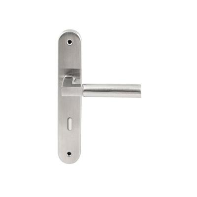 Hardbrass Deurkruk Ottawa op ovaal langschild sleutelgat 72mm - RVS Hardbrass Deurkruk Ottawa op ovaal langschild sleutelgat 72mm - RVS