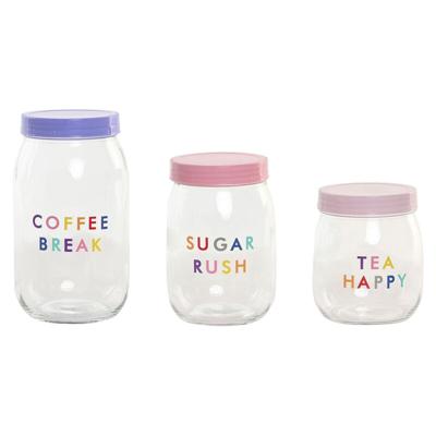 Set van 3 Potjes Home ESPRIT Roze Lila Modern 1 L 1,5 L 3 Onderdelen Set van 3 Potjes Home ESPRIT Roze Lila Modern 1 L 1,5 L 3 Onderdelen