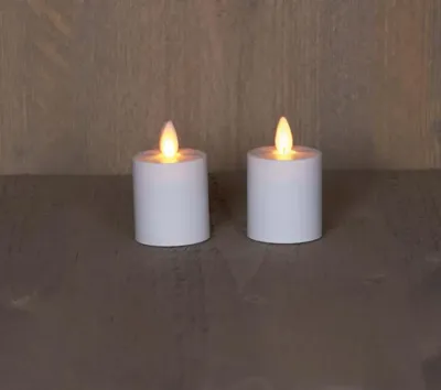 Batterijverlichting 2 kaarsen wit met bewegende vlam Anna's Collection - Annas collection