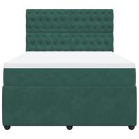 Boxspring met matras fluweel donkergroen 160x200 cm - thumbnail