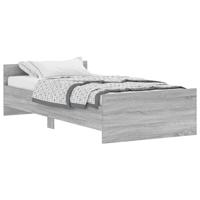 Bedframe met hoofd- en voeteneinde grijs sonoma 135x190 cm - thumbnail