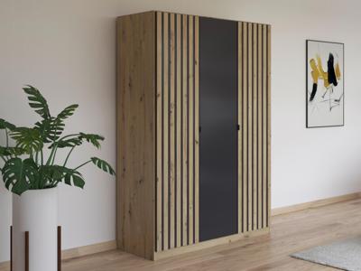Kledingkast GONAMU 3 deuren artisan eik/metaalgrijs Kledingkast GONAMU 3 deuren artisan eik/metaalgrijs