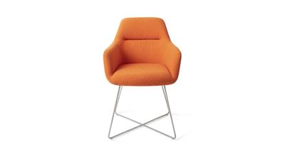 Jesper Home Eetkamerstoel 'Kinko' Cross steel, kleur Tangerine Jesper Home Eetkamerstoel 'Kinko' Cross steel, kleur Tangerine