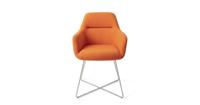 Jesper Home Eetkamerstoel 'Kinko' Cross steel, kleur Tangerine - thumbnail