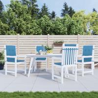 VidaXL Stoelkussens 4 st lage rug 100x50x4 cm stof gemêleerd blauw - thumbnail