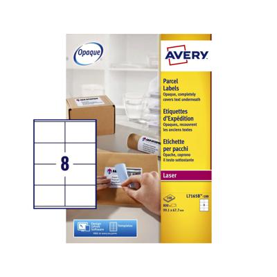 Avery L7165B-100 BlockOut zelfklevende etiketten QuickPeel, ft 99,1 x 67,7 mm (b x h), 800 etiketten Avery L7165B-100 BlockOut zelfklevende etiketten QuickPeel, ft 99,1 x 67,7 mm (b x h), 800 etiketten