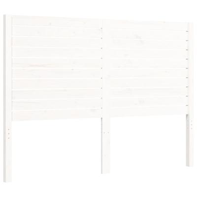 Bedframe met hoofdbord massief hout wit - thumbnail