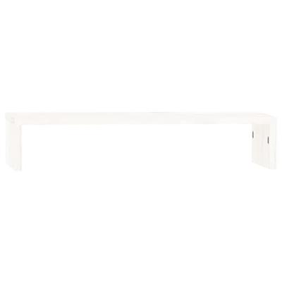 VidaXL Monitorstandaard 50x27x10 cm massief grenenhout wit
