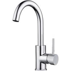 Saqu Crossed wastafelmengkraan met ronde uitloop chroom