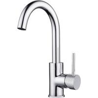 Saqu Crossed wastafelmengkraan met ronde uitloop chroom - thumbnail