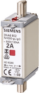 Siemens 3NA6810 Zekeringsinzetstuk Afmeting zekering : 0 25 A 500 V 3 stuk(s)