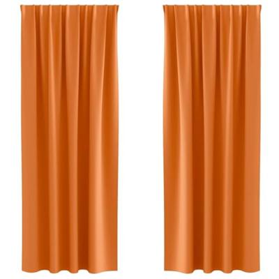 VidaXL Zwart-out gordijnen met ringen 2 pcs feloranje 245 x 140 cm VidaXL Zwart-out gordijnen met ringen 2 pcs feloranje 245 x 140 cm