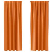 VidaXL Zwart-out gordijnen met ringen 2 pcs feloranje 245 x 140 cm - thumbnail