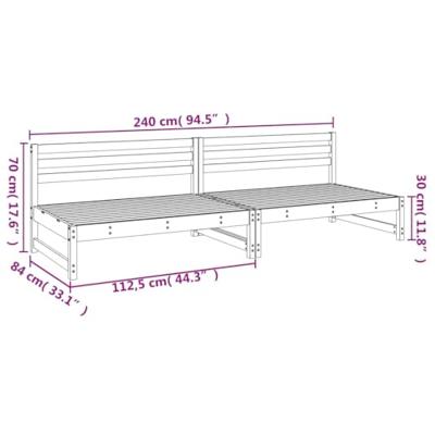 Tuinmiddenbanken 2 st 120x80 cm massief grenenhout grijs