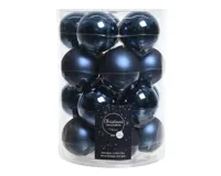 20 Kerstballen glas glans-mat diameter 6cm nacht blauw KSD - Ksd - thumbnail