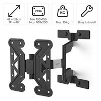 Hama TV-Muurbeugel Extra Vlak voor Beeldscherm 48-122 cm Zwart - thumbnail