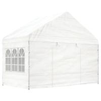 Prieel met dak 15,61x4,08x3,22 m polyetheen wit - thumbnail