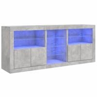 Dressoir met LED-verlichting 181,5x37x67 cm betongrijs - thumbnail