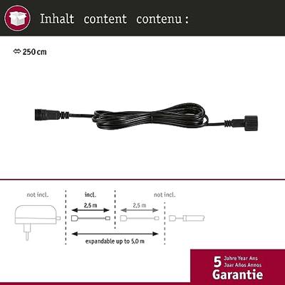 Paulmann 70525 Kabellengte: 2.50 m 24 V (Ø x l) 21 mm x 2.5 m 2.5 m