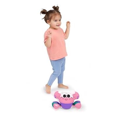 BRIGHT STARTS Babyspeelgoed 6M+ Muzikale krab om achteraan te jagen, speelgoed voor grove en fijne motoriek, obstakelsensoren, roze