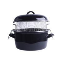 Frituurpan Emaille met Inzet 24 cm Zwart - thumbnail