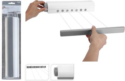 Basic Indoor waslijn 14 m wit/grijs